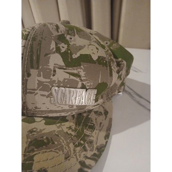 Scarface Vintage Camo Movie Print Baseball Hat  XL Camouflage Fitted Cap - Picture 3 of 6